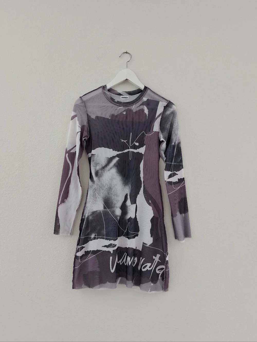 Inamorata Vita Mini Dress Mesh Purple Abstract - Picture 3 of 14